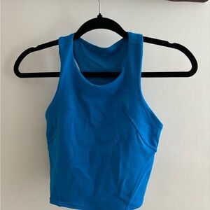 Blue lululemon crop tank with built in bra